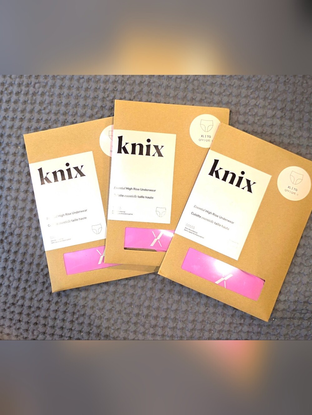 KNIX 3 PAIRS Set OF Hot Pink High-Rise Briefs